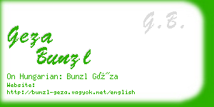 geza bunzl business card